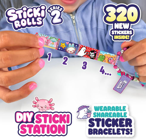 320 6 2 1000 2) Sky Castle STICKI Rolls Sticki Station - The Original Wearable Shareable Sticker Jewelry Kit | Includes