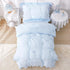 Set 4 Set, Set Wowelife Boho Tufted Toddler Bedding for Girls, Pcs Ruffle Floral Crib Bed Sheets Jacquard Embroidery