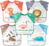 R HORSE 5Pcs Short Sleeved Bib for Toddlers - Waterproof Feeding Bib with Pocket for Infants 0-36 Months