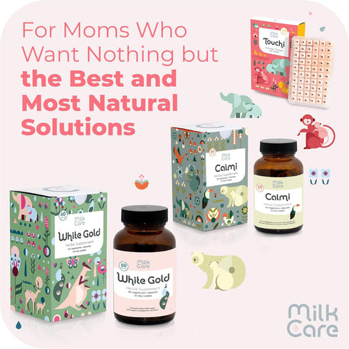 Milkcare 60 Calmi Baby Gas Relief Through Mother's Milk, Supplement for Mothers, Vegan Capsules, Helps with Gas Relief
