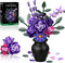 Ciesa Purple Roses Flower Bouquet Building Sets, 834PCS Artificial Flowers Botanical Collection Compatible