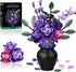 Ciesa Purple Roses Flower Bouquet Building Sets, 834PCS Artificial Flowers Botanical Collection Compatible