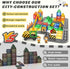 Set 4-6 5-7, 3+ Coodoo Kids Games Magnetic Tiles Road with Extendable Magnetic Crane, City Construction Building Toys