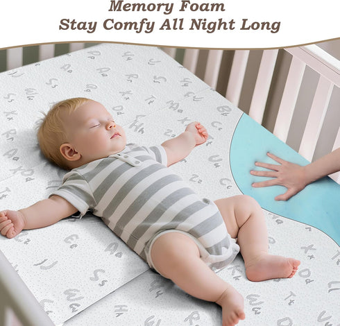 Pack 38"x26" Pack Pack Trifold and Play Mattress, Memory Foam Dual-Sided N Play Mattresses for Baby Toddler, Foldable