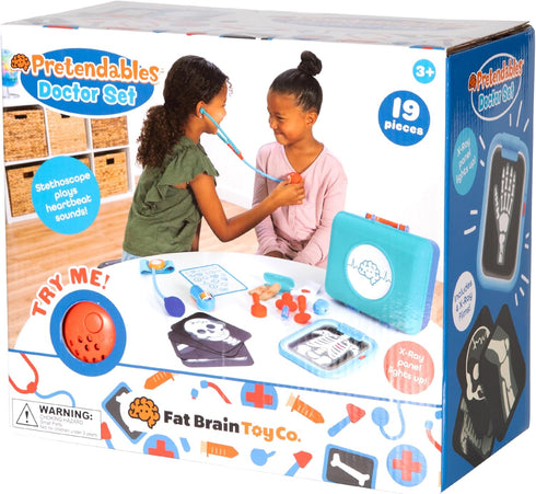 Playset, Set 3+ Fat Brain Toys Pretendables Doctor Pretend Play Toys, Kids Doctor Play with Storage for Ages