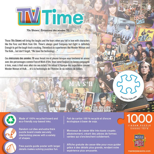 MasterPieces 1000 Piece Jigsaw Puzzle - Nostalgic 70's Television Shows - Retro Fun for Adults & Family