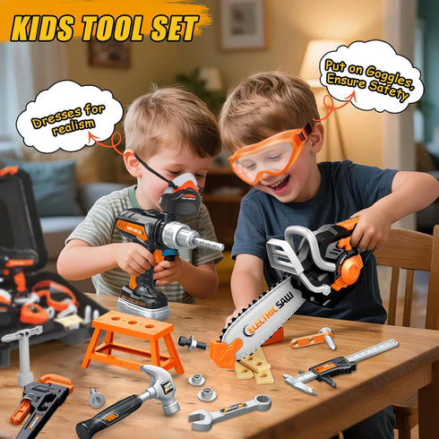 Set 48 Set 3 4 5 6 7, Kids Tool Toys, Pcs Toddler Tool with Portable Tool Box, Electronic Toy Drill & Electric