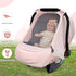 Summer/Autumn Baby Car Seat Cover,Sunproof Car Seat Canopy for Babies, Extra Large Mesh Window Baby Car Seat Sun Shade