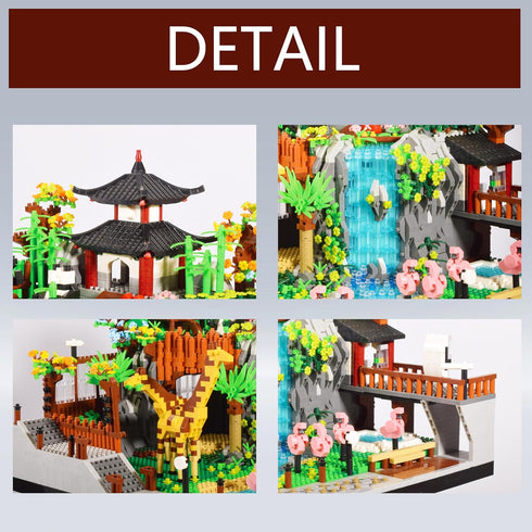 Micro Mini Blocks Animals Building Model Set - Creative Architecture Zoo Park Building Sets for Adults and Kids 14+