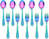 LIANYU 10-Piece Kids Silverware Set - Rainbow Toddler Utensils Flatware, Stainless Steel Child Cutlery, Dishwasher Safe