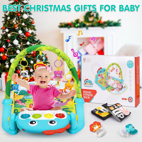 UMIKU Tummy 0-6 6-12 Baby Play Mat Baby Time Mat Musical Activity Center for Infant with High-Contrast Piano Music
