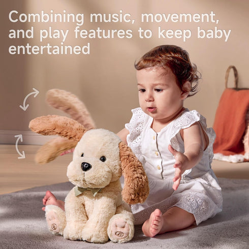 10 TUMAMA Baby Animated Plush Dog, Interactive Singing Talking Puppy Dog Stuffed Animal Toys