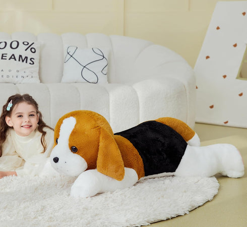 IKASA Giant Beagle Dog Stuffed Animal Plush Toy, 30" Jumbo Cute Fluffy Plushie Gifts for Kids Girls