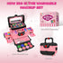54 Pcs Kids Makeup Kit for Girls - Real Washable Pretend Play Cosmetic Set with Mirror, Safe Birthday Gift (Pink)