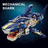 BNG Sets 8-14 (1277PCS) Mechanical Shark Building for Adult,Ocean Animal Building Block with Display Stand and Light