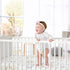 Sweet Jojo Designs Star and Moon Girl Baby Fitted Crib Sheet - Blush Pink Gold and Grey Celestial Sky for Standard