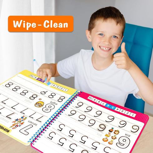 Preschool Learning Activities Number Letter Tracing Book, Pre Kindergarten Workbook for Kids, Montessori Educational
