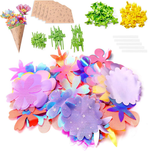 RISUNTOY Flower Making Kit for Kids with 210 Pieces Create 30 Unique