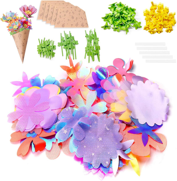 RISUNTOY Flower Making Kit for Kids with 210 Pieces Create 30 Unique