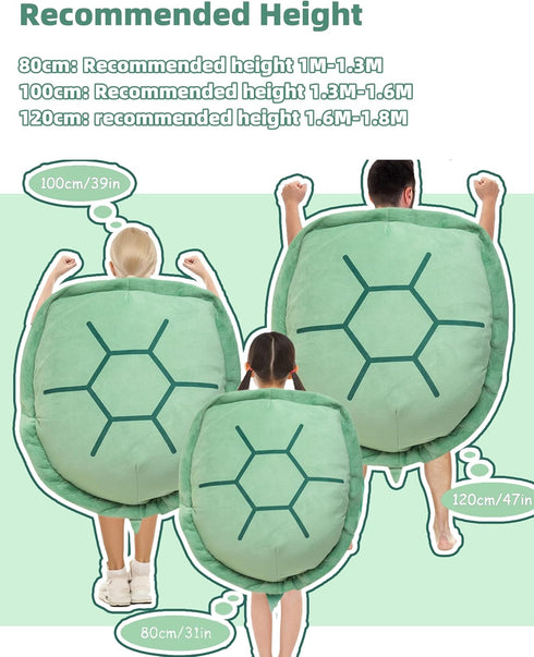 40 Inch Wearable Turtle Shell Pillow - Plush Turtle Stuffed Animal Dress Up Cushion for Adults