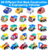 24 Pack Ellinjan Prefilled Easter Eggs with Toys Inside, Pull Back Cars Easter Eggs with Construction Vehicles, Easter