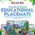 Tot Talk Mountain Animals Educational Placemat for Kids – Durable, Double-Sided, Waterproof, Wipeable, 17.5” x 11.5”