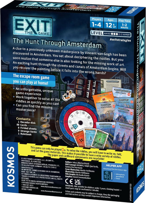 EXIT: The Game - The Hunt Through Amsterdam | Escape Room |Co-op Games | 1+ Players |Ages 5-7| Brainteasers |Art Heist | Ages 12+