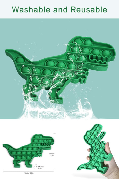 HILUDEER Pop Fidget Toys for Kids, Fidget Poppers Toys Sensory Squeeze Bubble Popping, Silicone Animal Dinosaur Toys