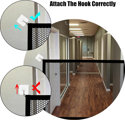 2 Pack Dog Gate, Mesh Baby Gate, 43.3'' X 28.3'' for Stairs & Doorways, No Drilling, 12 Hooks by Lofekea