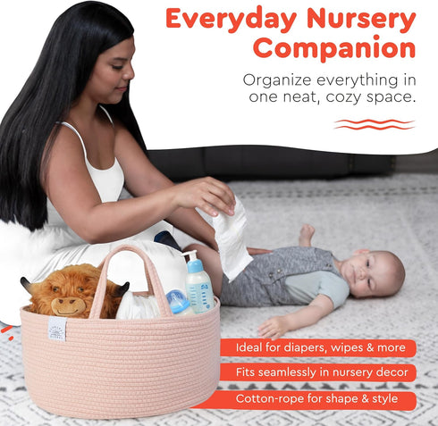 SUNBURST GLOBAL Mommy Diaper Caddy Organizer - Baby Shower Gifts - Newborn Essentials Must Haves - New Essentials - Boy