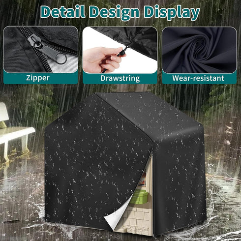 MRWiZMS 420D 48" 67" 64" Playhouse Cover, Oxford Outdoor Playhouse Covers L x W x H Waterproof UV-Proof and Dust-Proof