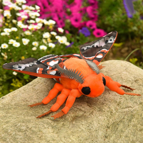 Cecropia Moth Plush Toy, Giant 26in Realistic Soft Robin Moth Stuffed Animal, Unique Gift for Kids