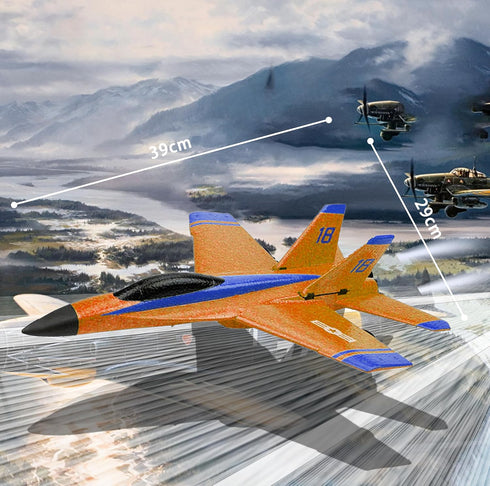 Foam F/A-18 RC Plane Hornet Strike Fighter, 2 CH Remote Control Airplane, Glider Planes for Kids (Orange)