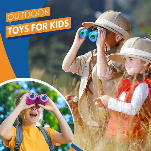 Toys for Boys Ages 3-7 - LET'S GO! Kids Binoculars with Bird Watching Manual for Ages 4-7
