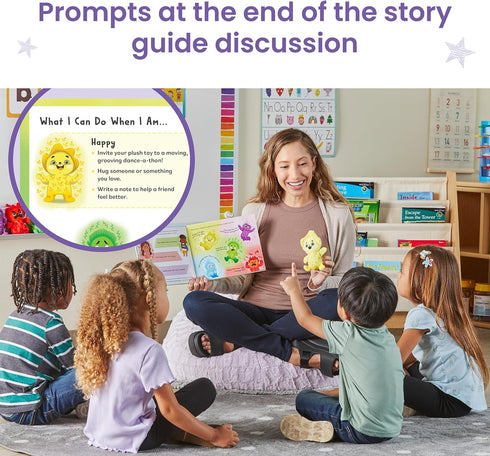 hand2mind Set, Feelings Family Introductory Storybook and Plush Toddler Emotions Books, Calm Down Corner Supplies