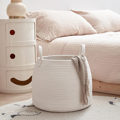 (15"x 13")| R RUNKA Nursery Laundry Basket | Kids Hamper for Blankets, Pillows,Toys Baby Toy Basket | Nursery Storage