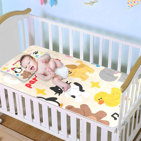 EtherSpher 28" 52" Cartoon Cute Party Time Cooling Baby Washable Mattress x Absorbent Crib Padding for Kids, Adult