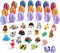 Monjita 21 Pcs 3D Printed Easter Eggs with 21 Pcs Mini Animal