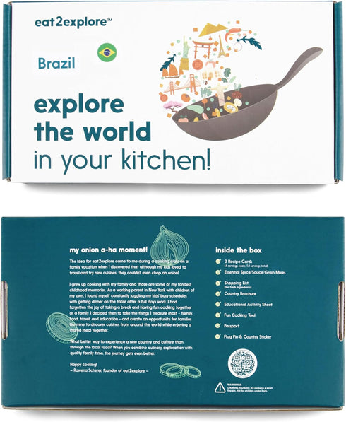 Kids Interactive Cooking Set for Families, Includes Recipe Cards, Cooking Tools, and Explorer Guide, Explore Brazil Kit