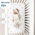Pack n Play Sheets Fitted, 3 Pack, Stretchy Ultra Soft Jersey Knit, Watercolor Rose Flora