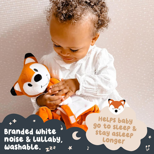 Riff Raff Baby Sleep Toy Soother - Musical Plush Fox with White Noise & Lullaby - Lovey Security Blanket for Newborns