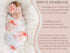 Baby Receiving Blanket Swaddle Blanket Infant Wrap with Matching Headband Beanie and Name Card (White and Pink)