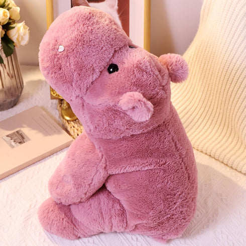 23.6" 4.5lbs, Weighted Stuffed Animals Soft Pink Hippo Stuffed Animal, Medium Cuddly Weighted Hippo Plush for Comfort