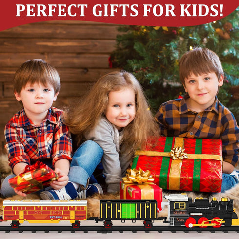 Set Set 3 4 5 6 7 8+ Train Train Toys for Boys with Smokes, Lights and Sound (ON/Off), Train Under Christmas Tree