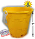 7" Set 4 Pack Matty's Toy Stop Beach Gear Plastic Castle Mold Sand Buckets (Pails) with Easy Pour Spout and Handle