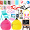 FFNIU Mini School Supplies, 30Pcs Doll School Supplies Includes Mini Doll Backpack Laptops