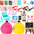 FFNIU Mini School Supplies, 30Pcs Doll School Supplies Includes Mini Doll Backpack Laptops