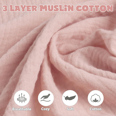 Muslin Car Seat Cover for Babies, Multi-use Nursing Cover, Breathable Infant Car Seat Canopy for Newborn (Pink)
