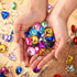 Hicarer 100 Pieces Toy Gems, Pirate Treasure Jewels, Fake Acrylic Gems with Drawstring Bag for Party Decorations