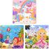3-5, 3-in-1 4-6, Magnetic Puzzles for Kids Princess Unicorn Mermaid Travel Puzzles for Kids Ages Car Airplane Road Trip